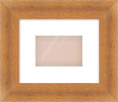 Antique Pine Flat Frame for 6 × 4in artwork, with Smooth White Single Mount