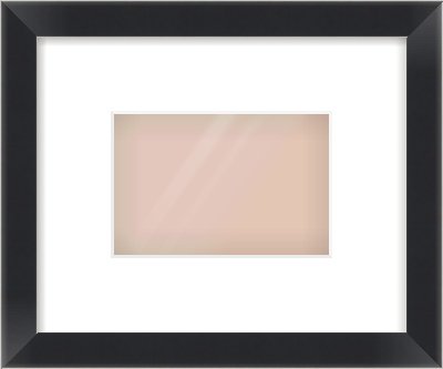 Black/Silver Flat Frame for 6 × 4in artwork, with Smooth White Single Mount
