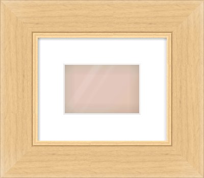 Natural Wood Flat Frame for 6 × 4in artwork, with Smooth White Single Mount