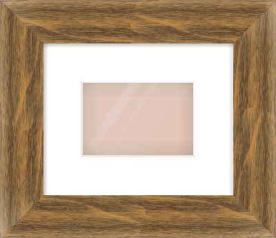 Characteristic Brown Flat Frame for 6 × 4in artwork, with Smooth White Single Mount