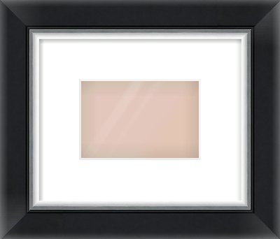 Black/Silver Reverse Frame for 6 × 4in artwork, with Smooth White Single Mount