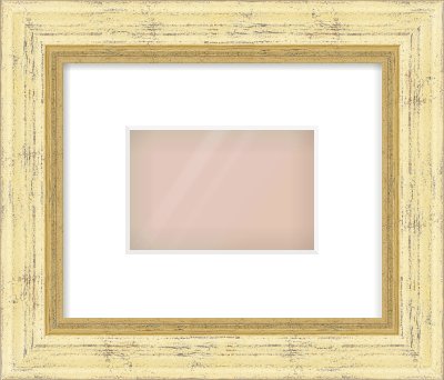 Gold Reverse Frame for 6 × 4in artwork, with Smooth White Single Mount