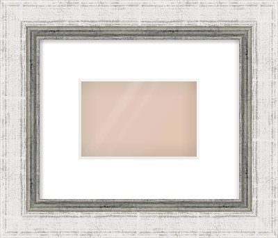 Silver Reverse Frame for 6 × 4in artwork, with Smooth White Single Mount