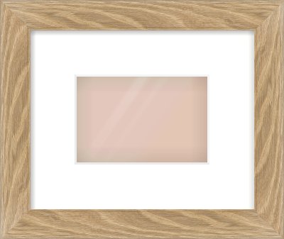 Oak Veneer Flat Frame for 6 × 4in artwork, with Smooth White Single Mount