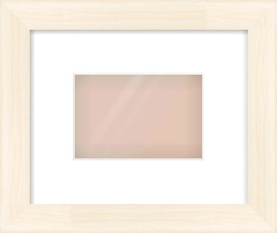 Natural Wood Flat Frame for 6 × 4in artwork, with Smooth White Single Mount
