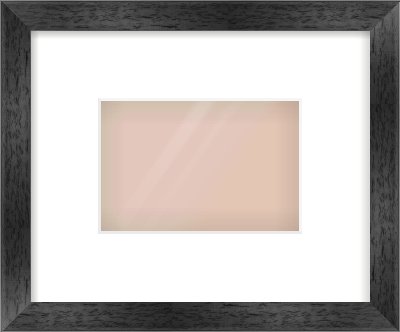 Black Flat Frame for 6 × 4in artwork, with Smooth White Single Mount