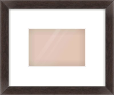 Brown Flat Frame for 6 × 4in artwork, with Smooth White Single Mount