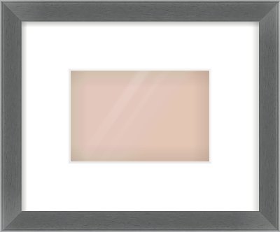 Dark Grey Flat Frame for 6 × 4in artwork, with Smooth White Single Mount