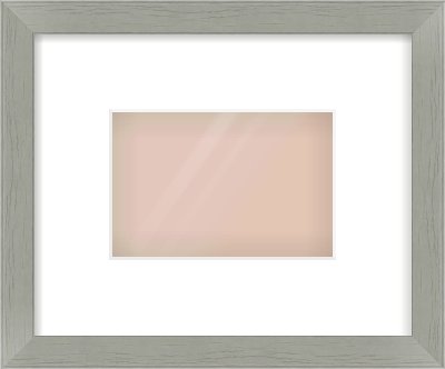 Pale Grey Flat Frame for 6 × 4in artwork, with Smooth White Single Mount