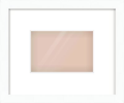 White Flat Frame for 6 × 4in artwork, with Smooth White Single Mount