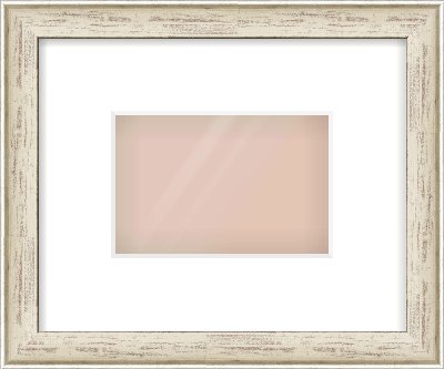Champagne Silver with Black Sides Cushion Frame for 6 × 4in artwork, with Smooth White Single Mount