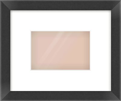 Black Flat Frame for 6 × 4in artwork, with Smooth White Single Mount