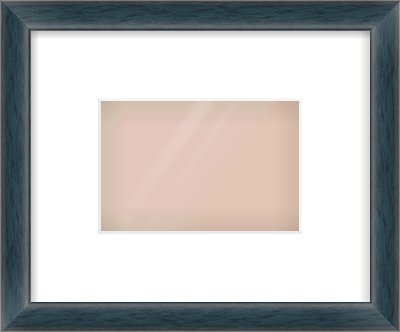 Aqua Blue Stain Cushion Frame for 6 × 4in artwork, with Smooth White Single Mount