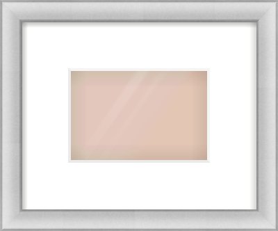 Silver Cushion Frame for 6 × 4in artwork, with Smooth White Single Mount
