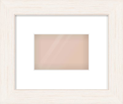 Ivory Driftwood Flat Frame for 6 × 4in artwork, with Smooth White Single Mount