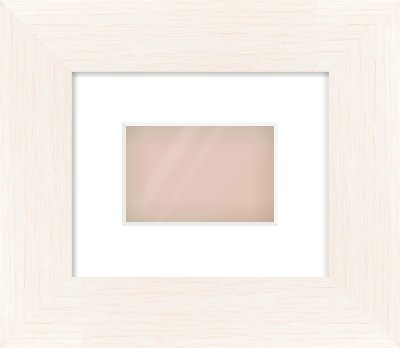 Ivory Driftwood Flat Frame for 6 × 4in artwork, with Smooth White Single Mount