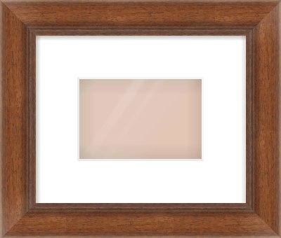 Brown Flat Frame for 6 × 4in artwork, with Smooth White Single Mount