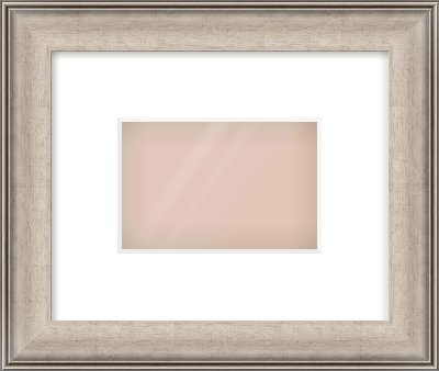 Champagne Silver Scoop Frame for 6 × 4in artwork, with Smooth White Single Mount