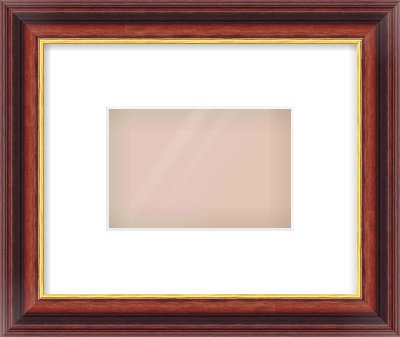 Brown Reverse Frame for 6 × 4in artwork, with Smooth White Single Mount
