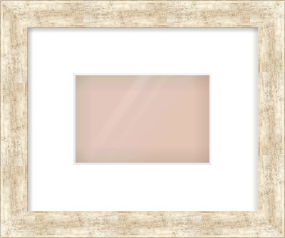 Silver Flat Frame for 6 × 4in artwork, with Smooth White Single Mount