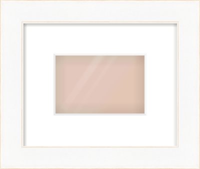 White Flat With Bevel Frame for 6 × 4in artwork, with Smooth White Single Mount