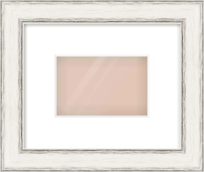 Black/Silver Flat Frame for 6 × 4in artwork, with Smooth White Single Mount