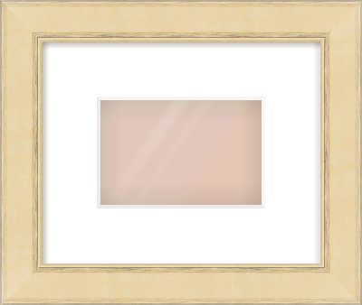 Gold Flat Frame for 6 × 4in artwork, with Smooth White Single Mount
