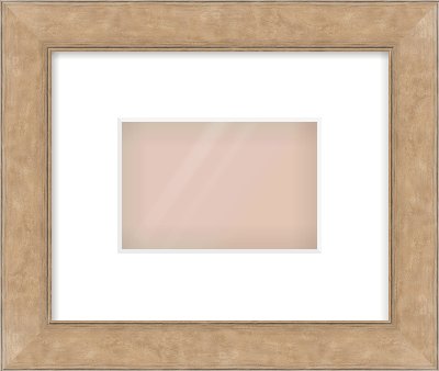 Bronze Flat Frame for 6 × 4in artwork, with Smooth White Single Mount