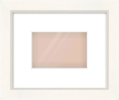 Cream Flat Frame for 6 × 4in artwork, with Smooth White Single Mount