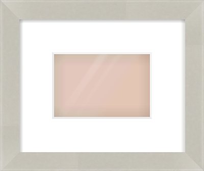 Grey Flat Frame for 6 × 4in artwork, with Smooth White Single Mount