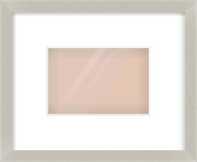 Grey Flat Frame for 6 × 4in artwork, with Smooth White Single Mount