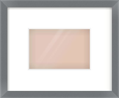 Grey Flat Frame for 6 × 4in artwork, with Smooth White Single Mount