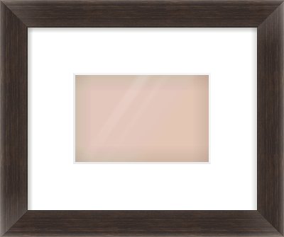 Brown Bevel Frame for 6 × 4in artwork, with Smooth White Single Mount