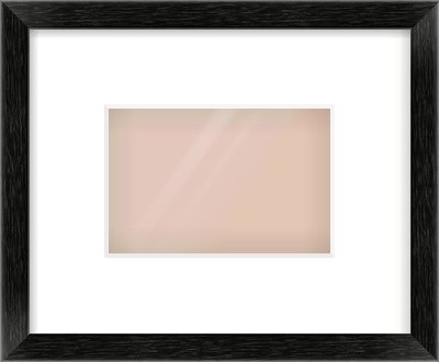 Black Wood Grain Flat Frame for 6 × 4in artwork, with Smooth White Single Mount