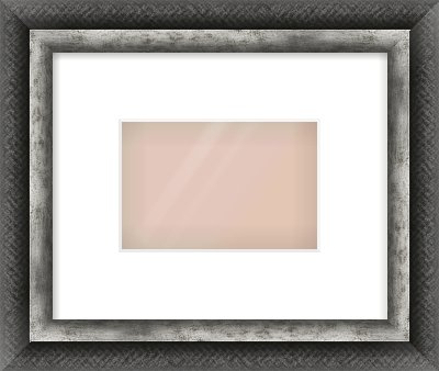Black / Pewter Reverse Frame for 6 × 4in artwork, with Smooth White Single Mount