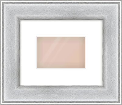 Brushed Silver Cushion Frame for 6 × 4in artwork, with Smooth White Single Mount