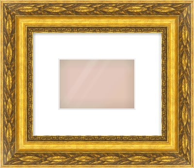 Gold Spoon Frame for 6 × 4in artwork, with Smooth White Single Mount