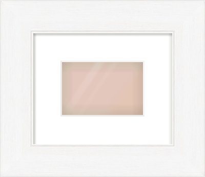 Natural Grain / White Stain Stepped Frame for 6 × 4in artwork, with Smooth White Single Mount