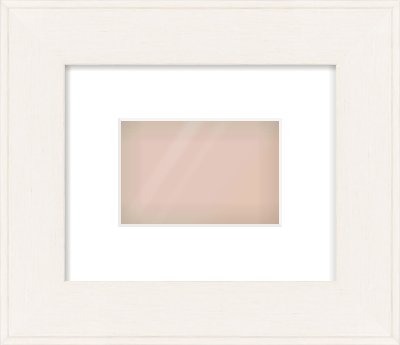 Ivory Flat Frame for 6 × 4in artwork, with Smooth White Single Mount