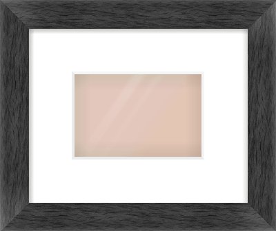 Black Flat Frame for 6 × 4in artwork, with Smooth White Single Mount