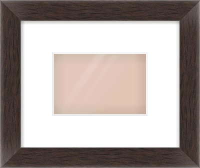 Brown Flat Frame for 6 × 4in artwork, with Smooth White Single Mount