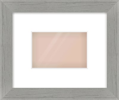Pale Grey Flat Frame for 6 × 4in artwork, with Smooth White Single Mount