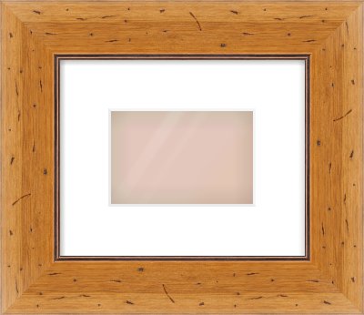 Distressed Pine Reverse Frame for 6 × 4in artwork, with Smooth White Single Mount