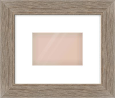 Grey Wood Flat Frame for 6 × 4in artwork, with Smooth White Single Mount