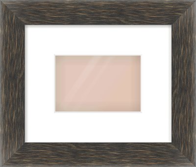Black Flat Frame for 6 × 4in artwork, with Smooth White Single Mount