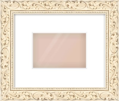 White Decorative Frame for 6 × 4in artwork, with Smooth White Single Mount