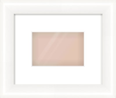 Gloss White Cushion Frame for 6 × 4in artwork, with Smooth White Single Mount
