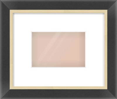 Black/Gold Flat Frame for 6 × 4in artwork, with Smooth White Single Mount