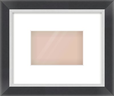 Black/Silver Flat Frame for 6 × 4in artwork, with Smooth White Single Mount