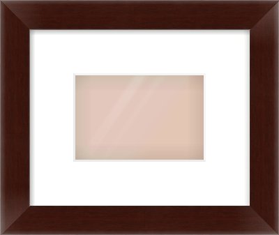 Brown Flat Frame for 6 × 4in artwork, with Smooth White Single Mount